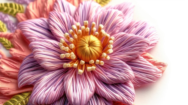 Крупний план вишитого квіткового мотиву