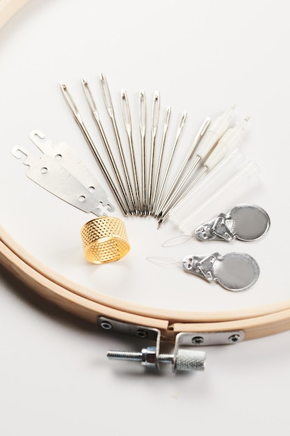 Вишивальні нитки та п'яльця